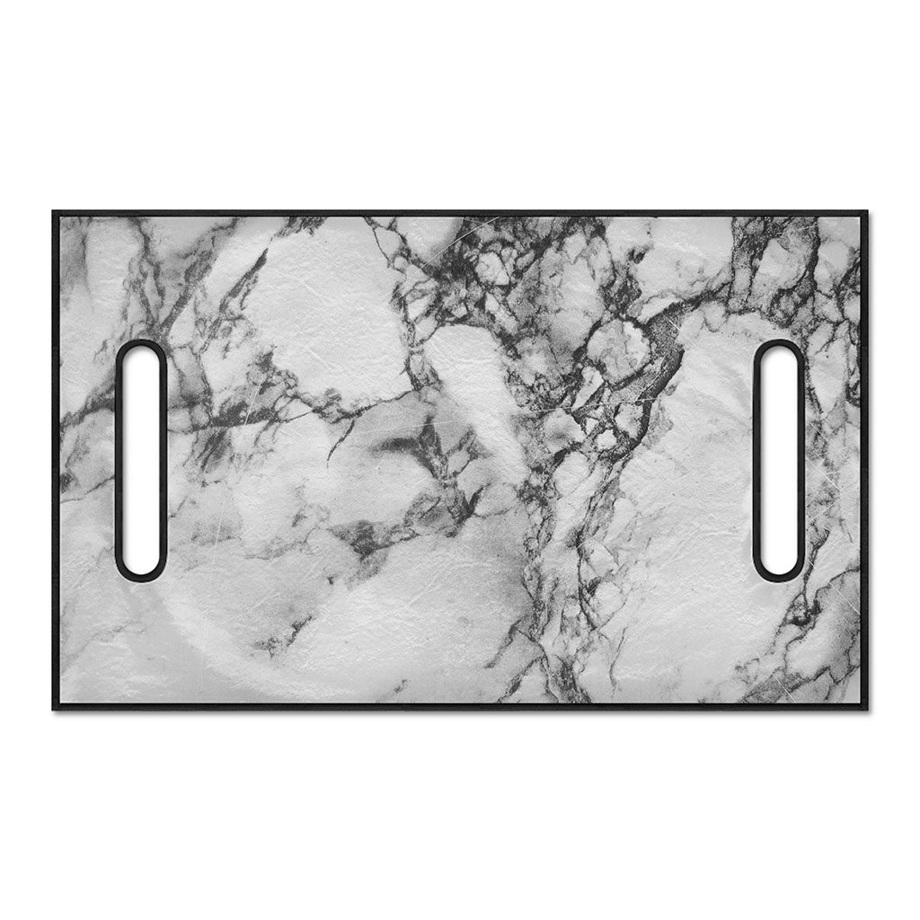 White Dark Grey Marble Print Golf Cart Seat Cover
