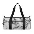 White Dark Grey Marble Print Gym Bag