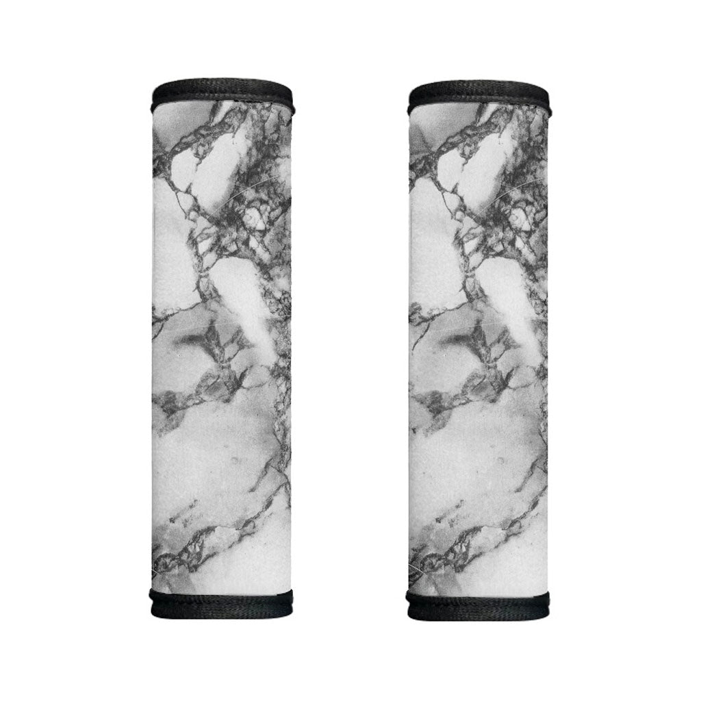 White Dark Grey Marble Print Handle Covers