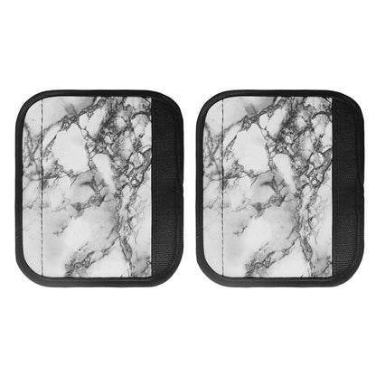 White Dark Grey Marble Print Handle Covers