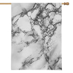 White Dark Grey Marble Print House Flag