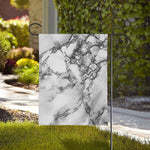 White Dark Grey Marble Print House Flag