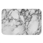 White Dark Grey Marble Print Indoor Door Mat