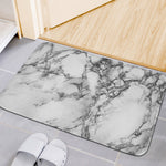 White Dark Grey Marble Print Indoor Door Mat
