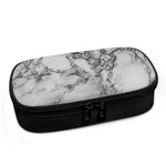 White Dark Grey Marble Print Insulin Cooler Travel Case
