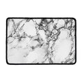 White Dark Grey Marble Print Kitchen Mat