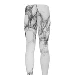 White Dark Grey Marble Print Men's leggings