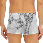 White Dark Grey Marble Print Men's Short Boxer Briefs