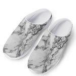 White Dark Grey Marble Print Mesh Casual Shoes