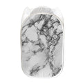 White Dark Grey Marble Print Mesh Laundry Hamper