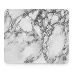 White Dark Grey Marble Print Mouse Pad