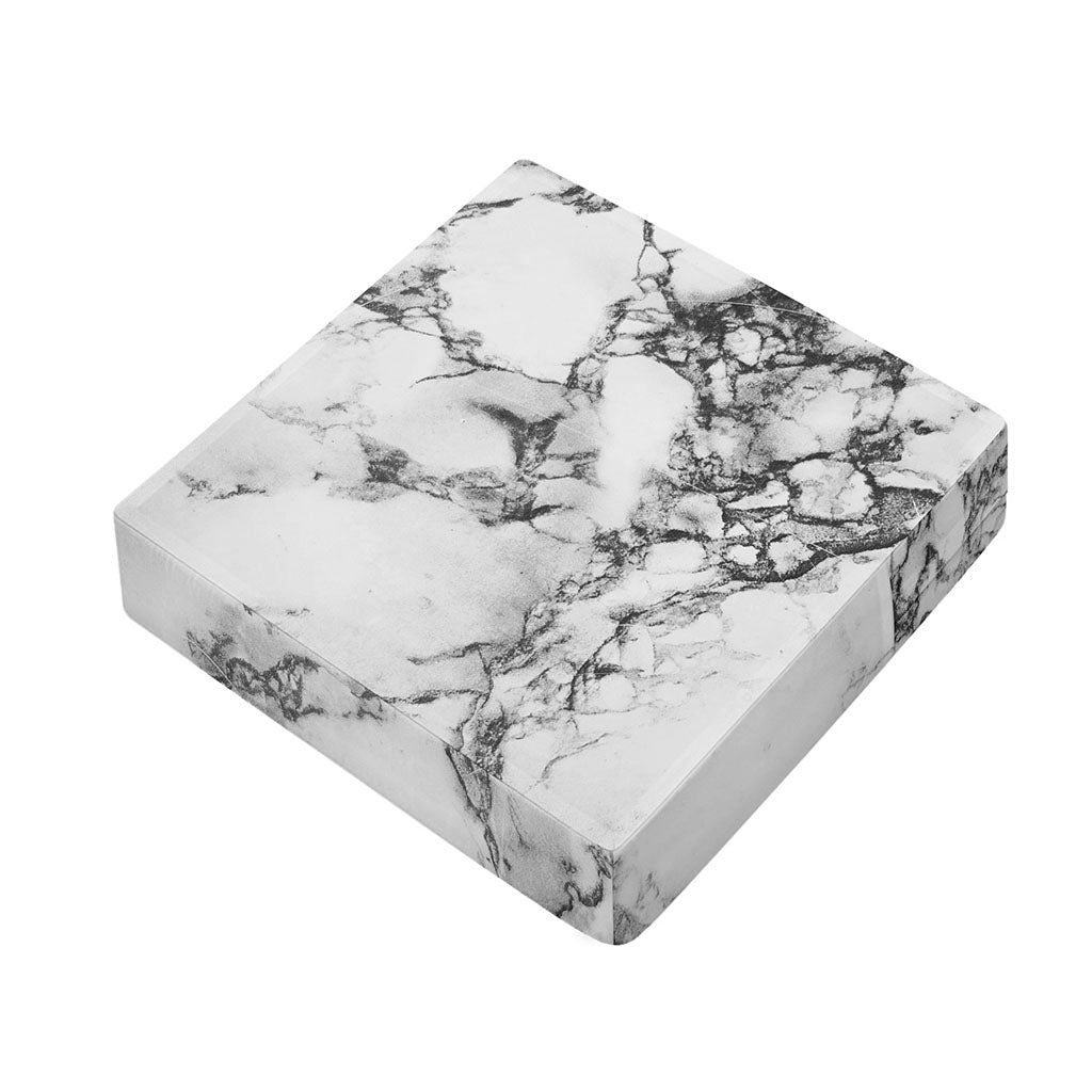 White Dark Grey Marble Print Outdoor Seat Cushion Cover