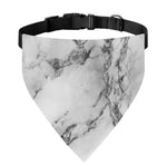 White Dark Grey Marble Print Over The Collar Dog Bandana