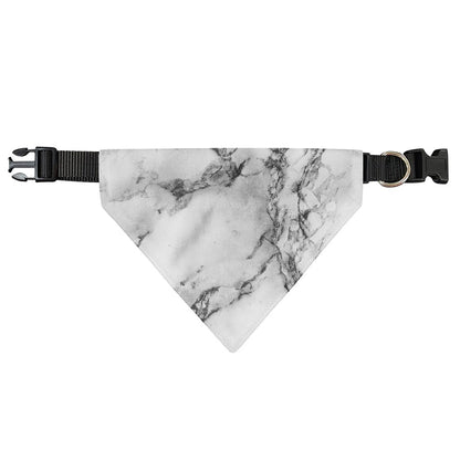White Dark Grey Marble Print Over The Collar Dog Bandana