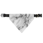 White Dark Grey Marble Print Over The Collar Dog Bandana