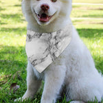 White Dark Grey Marble Print Over The Collar Dog Bandana