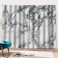 White Dark Grey Marble Print Pencil Pleat Curtains