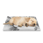 White Dark Grey Marble Print Pet Cooling Mat Cover