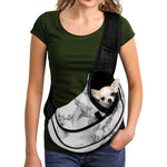 White Dark Grey Marble Print Pet Sling Carrier