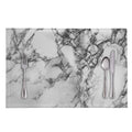 White Dark Grey Marble Print Placemat