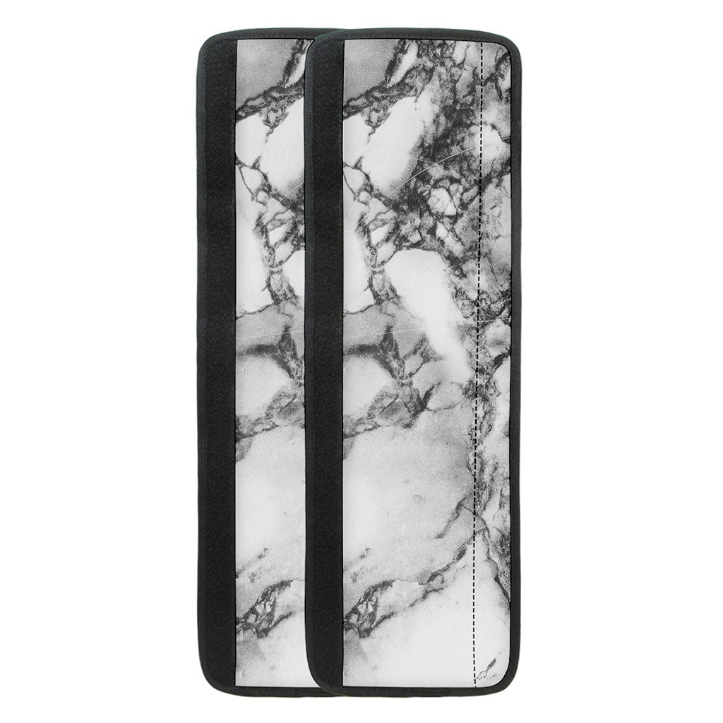 White Dark Grey Marble Print Refrigerator Handle Covers