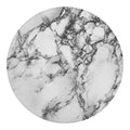 White Dark Grey Marble Print Round Blanket
