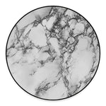 White Dark Grey Marble Print Round Floor Mat