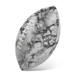 White Dark Grey Marble Print Rugby Ball