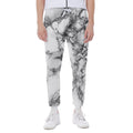 White Dark Grey Marble Print Joggers