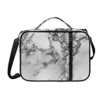 White Dark Grey Marble Print Shoulder Strap Bible Bag