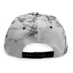 White Dark Grey Marble Print Snapback Cap