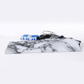 White Dark Grey Marble Print Sports Towel