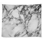 White Dark Grey Marble Print Tapestry