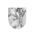 White Dark Grey Marble Print Toilet Lid Cover