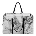 White Dark Grey Marble Print Utility Tote Bag