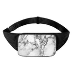 White Dark Grey Marble Print Waist Bag