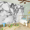 White Dark Grey Marble Print Wall Sticker