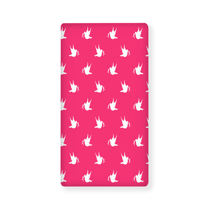 White Dove Breast Cancer Pattern Print Baby Crib Sheet