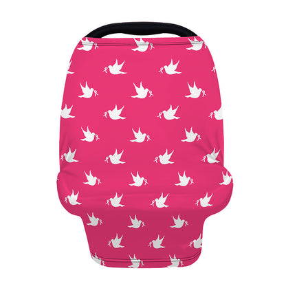 White Dove Breast Cancer Pattern Print Baby Seat Cover