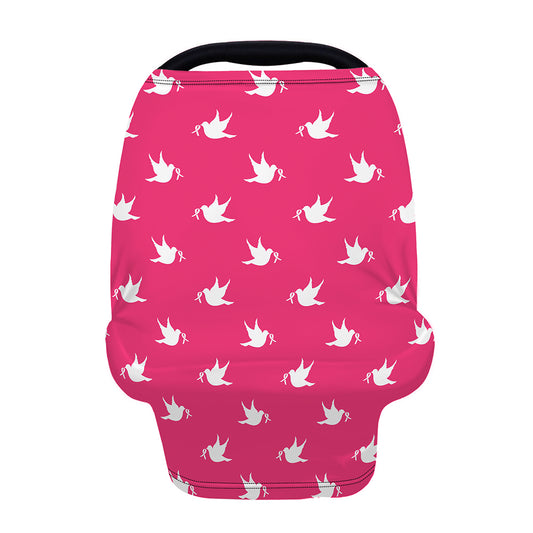White Dove Breast Cancer Pattern Print Baby Seat Cover