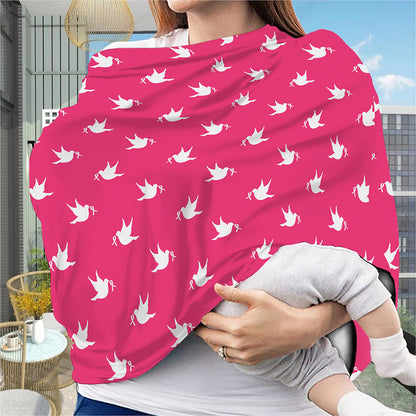 White Dove Breast Cancer Pattern Print Baby Seat Cover