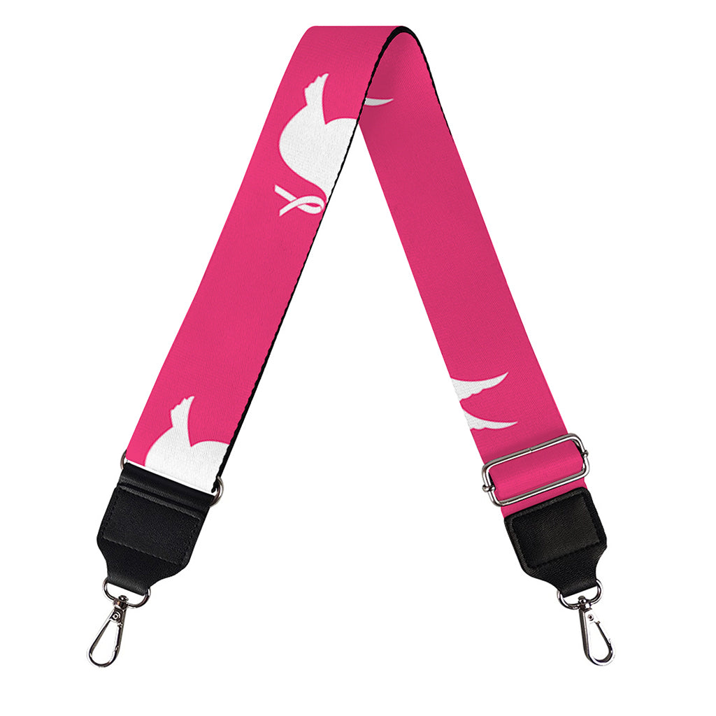 White Dove Breast Cancer Pattern Print Bag Strap