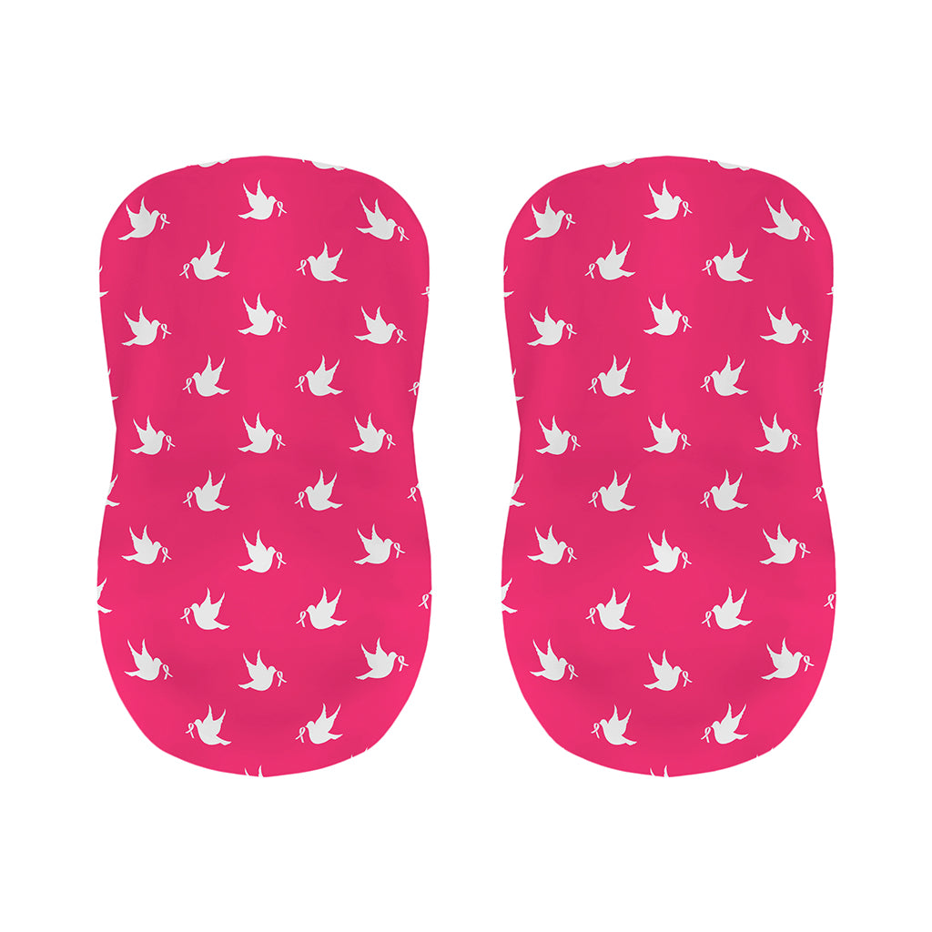 White Dove Breast Cancer Pattern Print Bar Stool Covers