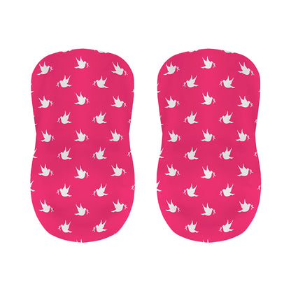 White Dove Breast Cancer Pattern Print Bar Stool Covers