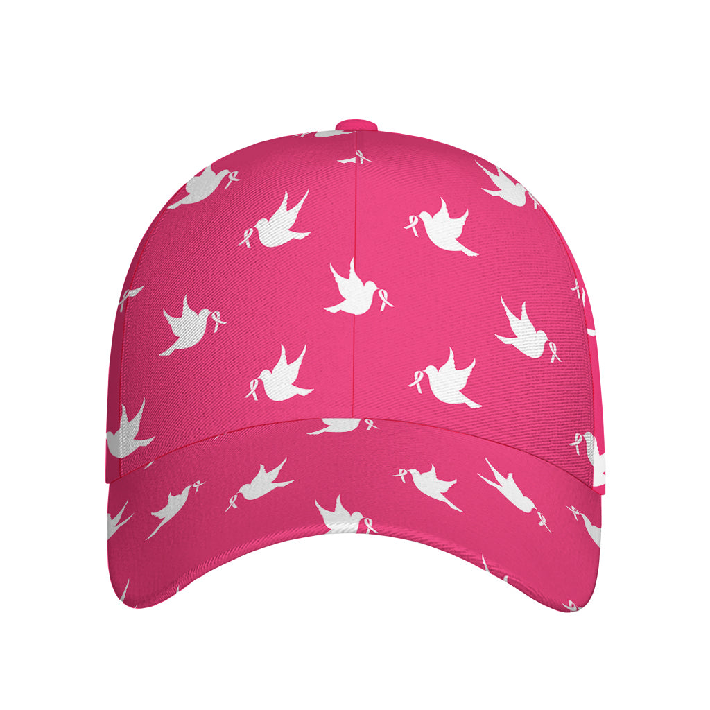 White Dove Breast Cancer Pattern Print Baseball Cap