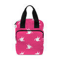 White Dove Breast Cancer Pattern Print Bible Tote Bag