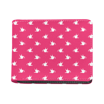 White Dove Breast Cancer Pattern Print Bifold Wallet