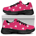 White Dove Breast Cancer Pattern Print Black Chunky Shoes