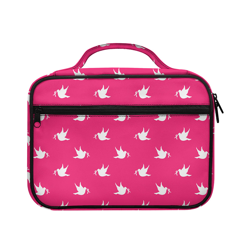 White Dove Breast Cancer Pattern Print Briefcase Bible Bag