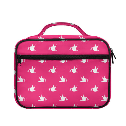 White Dove Breast Cancer Pattern Print Briefcase Bible Bag